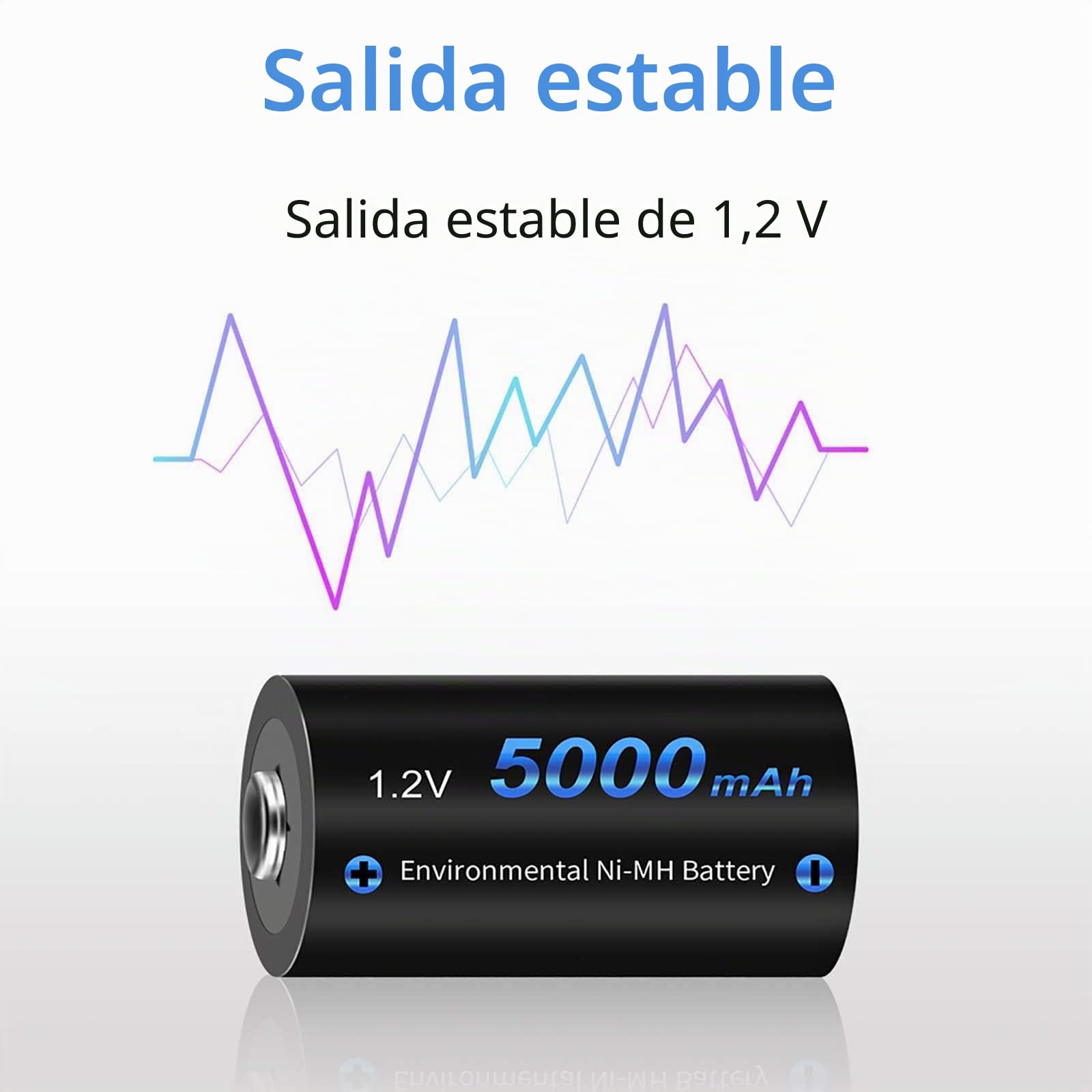 CITYORK Cargador de Batería Universal con Pantalla LCD con Función de Descarga para Baterías AA, AAA, C, D, 9V NI-MH NI-CD con 4 Celdas NI-MH C Tamaño 5000mAh