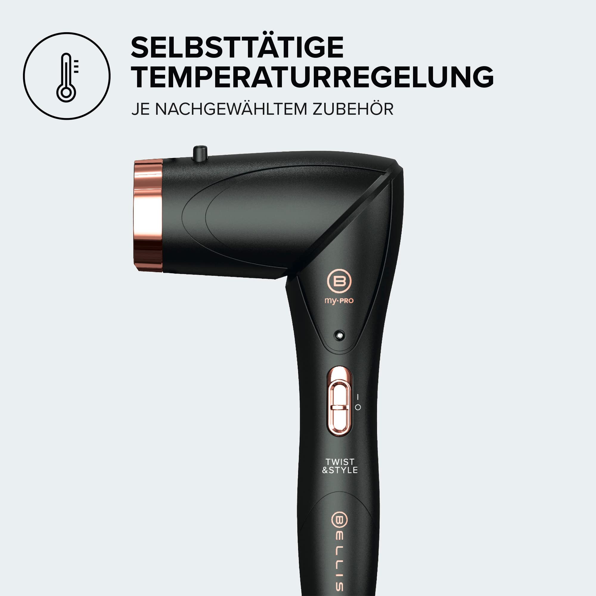 Bellissima Twist & Style, Lockenstab, Griff + 4 Zubehörteile für Locken und Wellen, automatische Temperatur, schnelles Aufheizen, Keramikbeschichtung, um 90 verstellbar, Geschenkidee