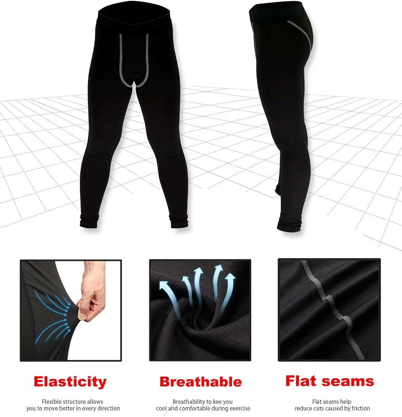 Youth Boys Compression Leggings Athletic Pants Base Layer Football Workout Tight: Clothing