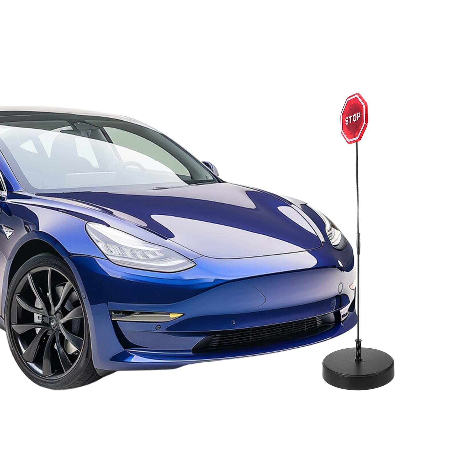 SOLUSTRE Parkschild mit Leuchtfunktion aus Abs und Glasfaser Einparkhilfe mit One Touch Bedienung und 2 Stück Knopfzellen für Garage und Parkplatz
