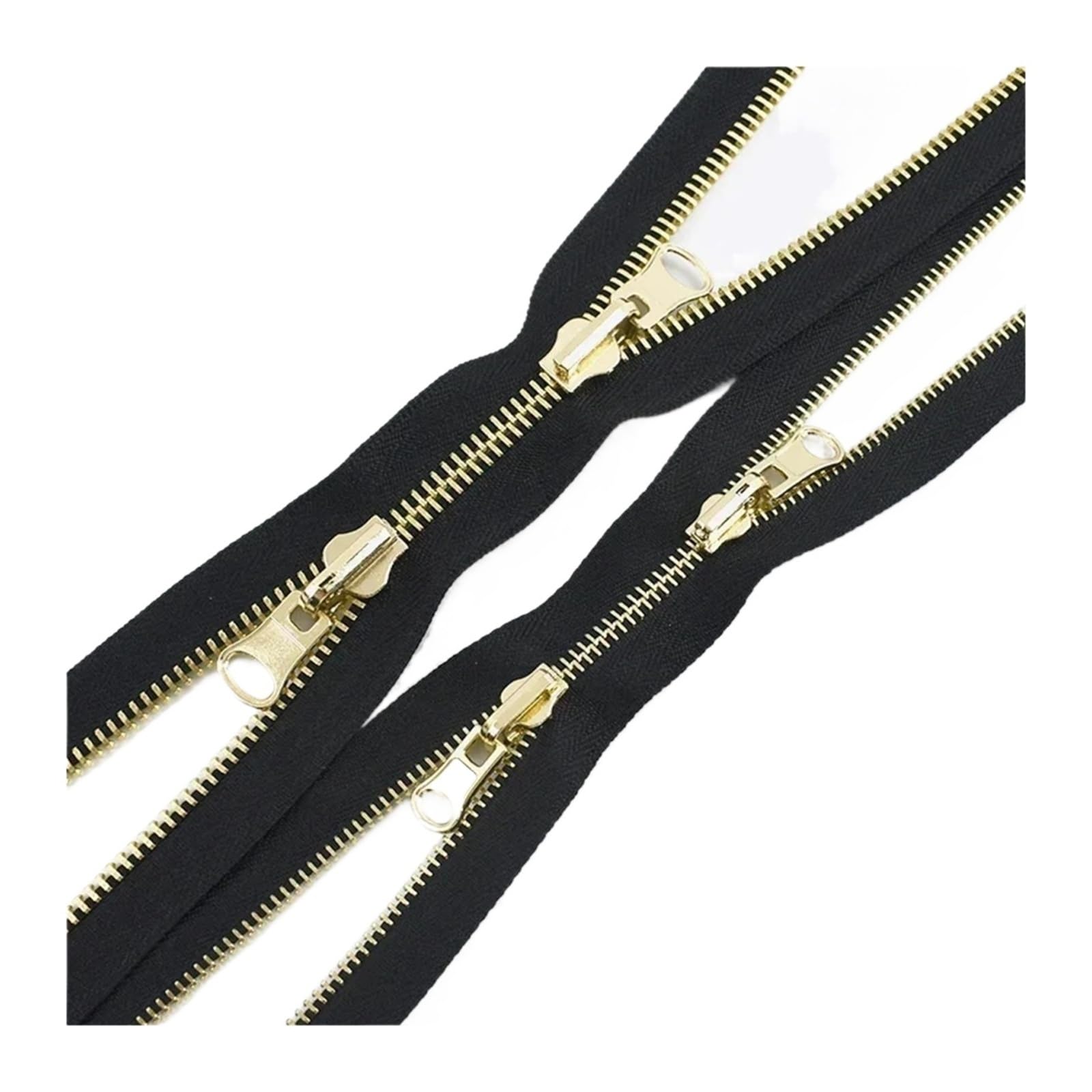 Aqxypas Cremallera metálica giratoria de extremo abierto, deslizador cremalleras reversibles doble cara, accesorios reparación cremallera for costura chaqueta, 5#8#70-100cm(BlackGold,100cm,No8)