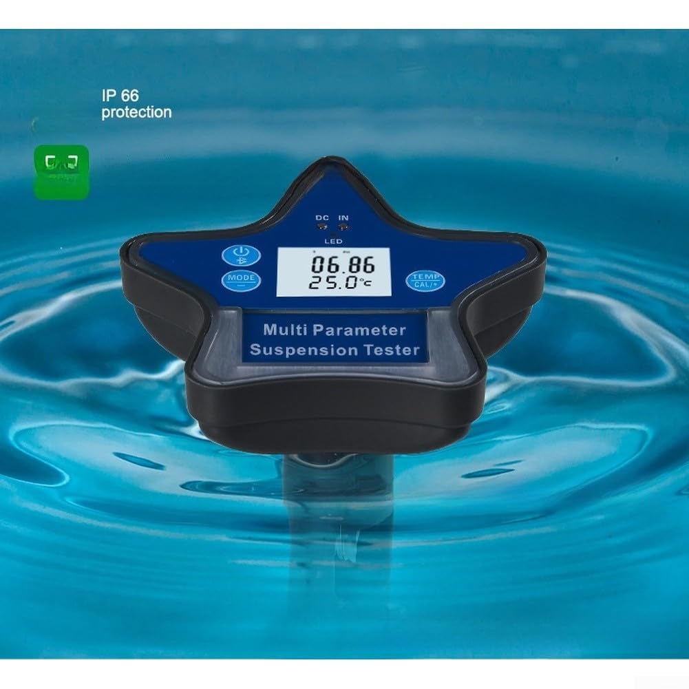 9-in-1 Wasserqualitätsprüfer pH Salz ORP für tuya App Digitaler Pooltester pH Salz Temperatur Leitfähigkeit für tuya Smart Wassertester für Pool Aquarium Labor Wasseranalysegerät 9 Parameter pH ORP | Misst 9 Werte gleichzeitig, für tuya App , Echtzeit-Dat