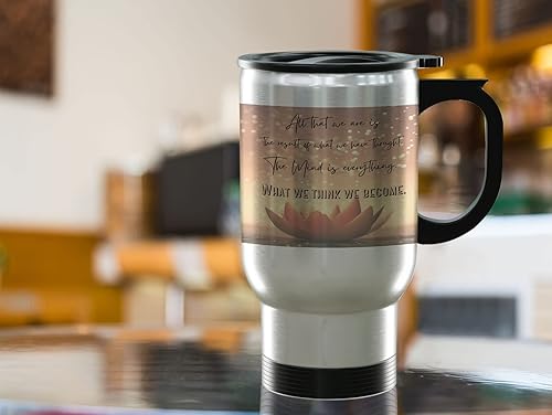 Vista 40 de TJ Originals Buddha Quotes Quiet the Mind and the Soul Shall Speak Regalos para ella – Taza de cerámica de 11 oz – Regalos de paz