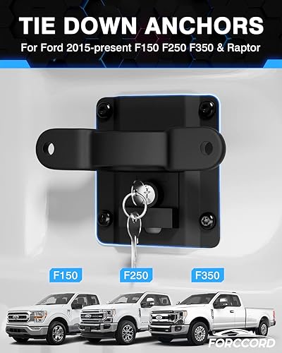Miniatura 2 de Anclajes de amarre para Ford F150 F250 F350 y Raptor 2026 2025-2015 (incluye Lightning) Anclajes de amarre de remolque de camión, accesorios