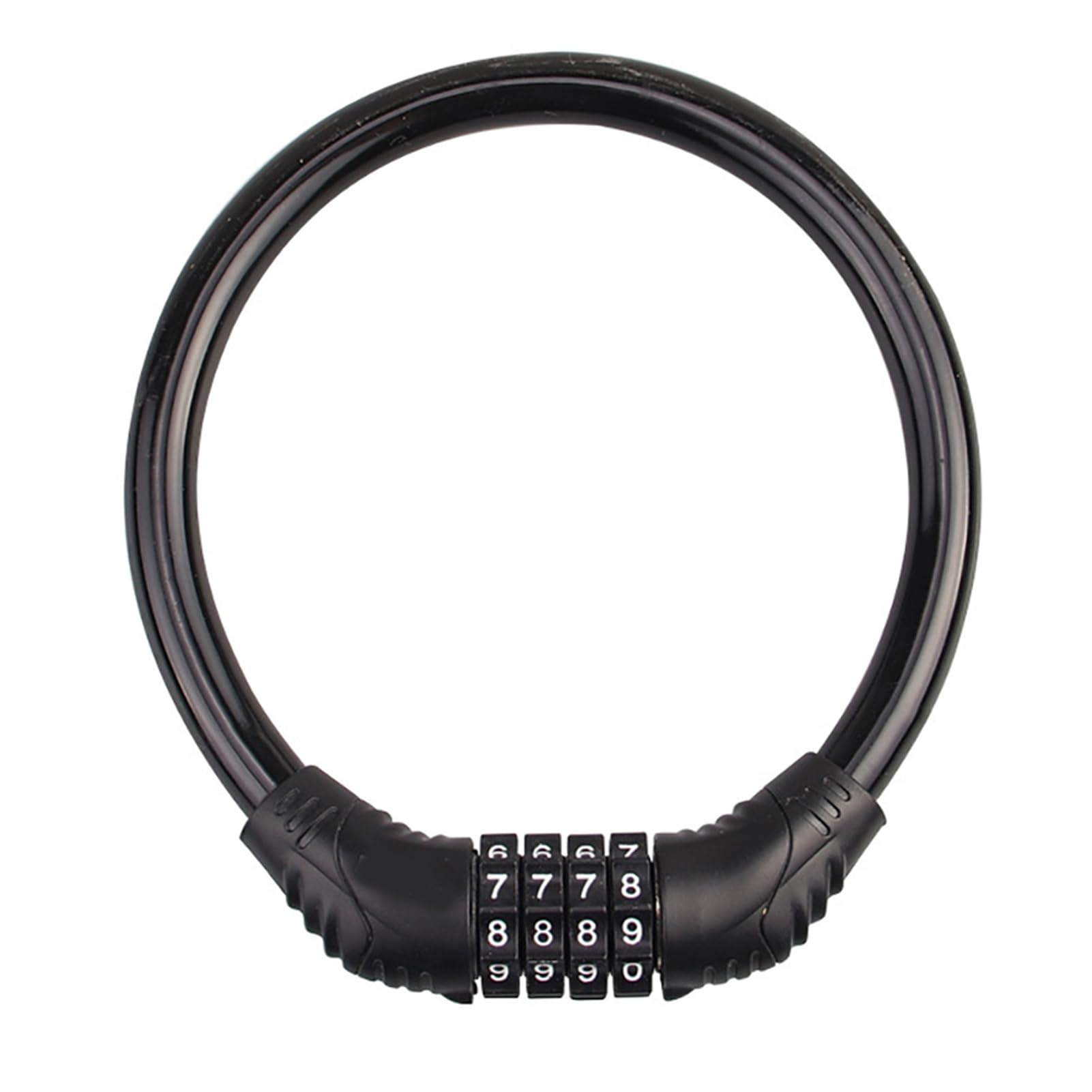 Ulafbwur Black Bike Accessories 4 Digital Combination Password Cycling Security Bicycle Bike Cable Chain Lock