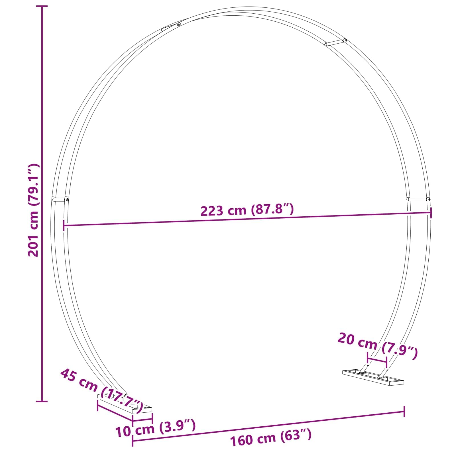 Hochzeitsbogen Weiß aus Stahl 223 x 45 x 201 cm mit stabiler Pflanzenstütze für Garten Terrasse Balkon, vielseitiger Rankhilfe Pergola für Outdoor Deko und Durchgangselement