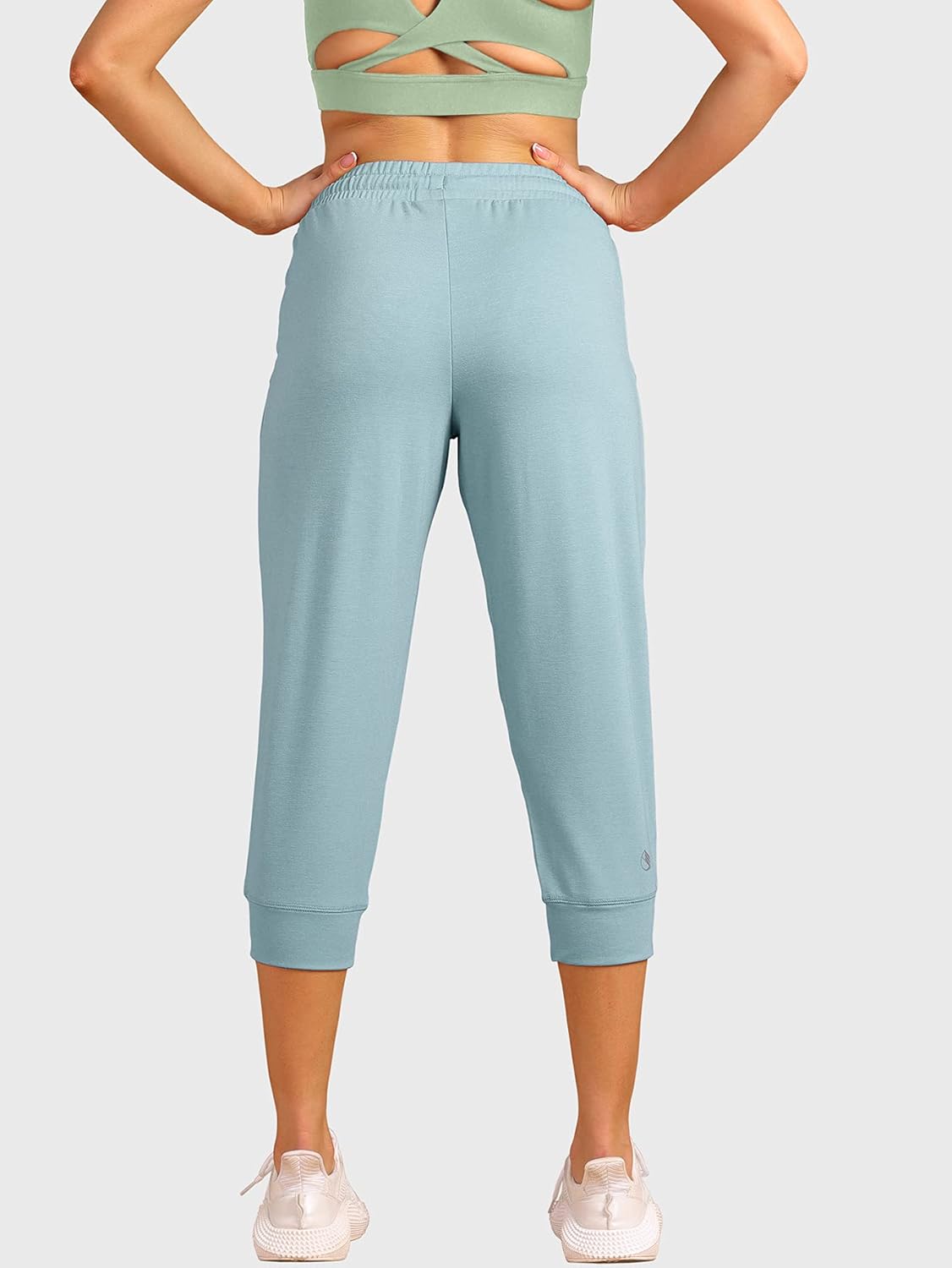 icyzone Women's French Terry Jogger Lounge Sweatpants - Active Capri Pants for Women - Image 2