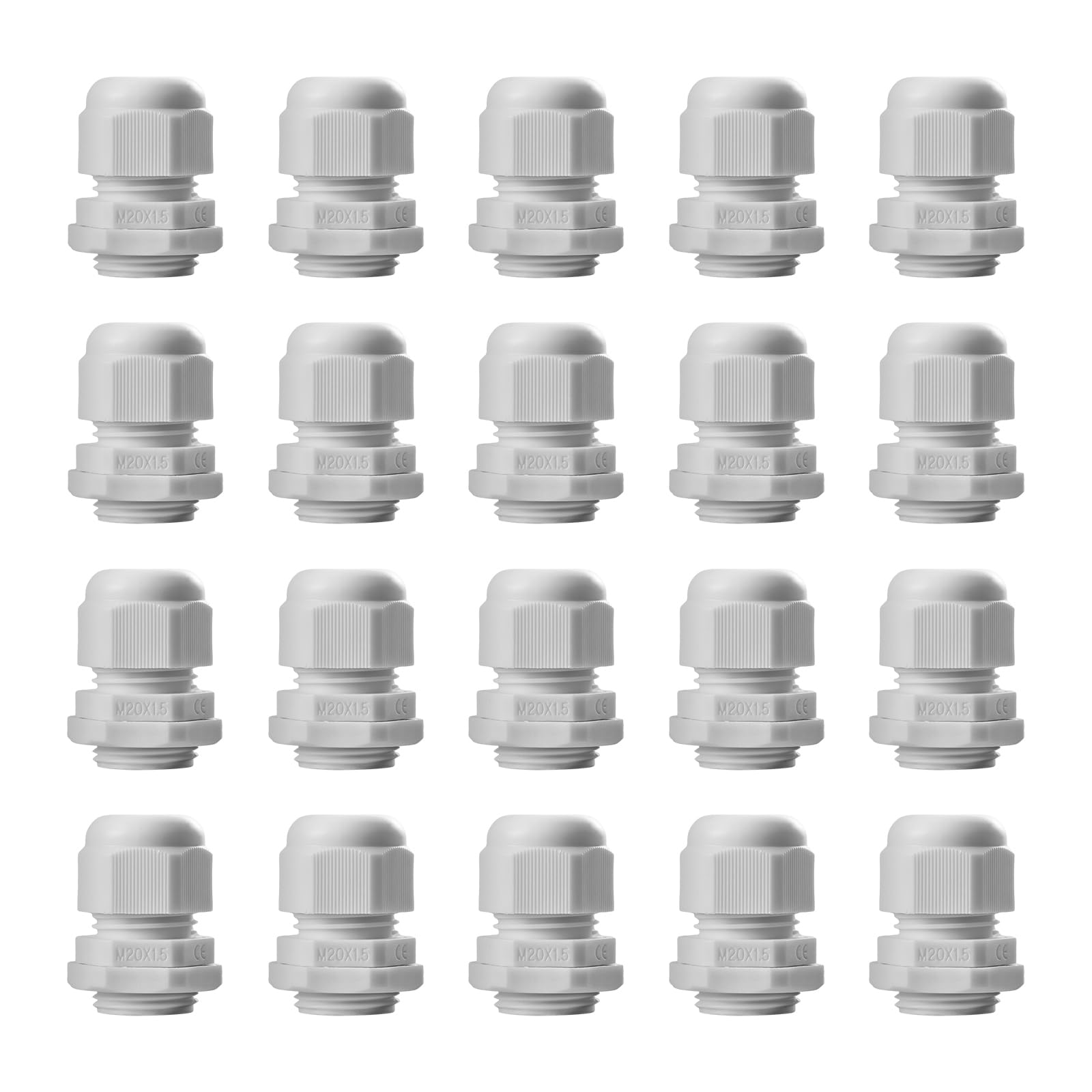 M20 Cable Glands Mixed Set, 20PCS Waterproof Stuffing Glands