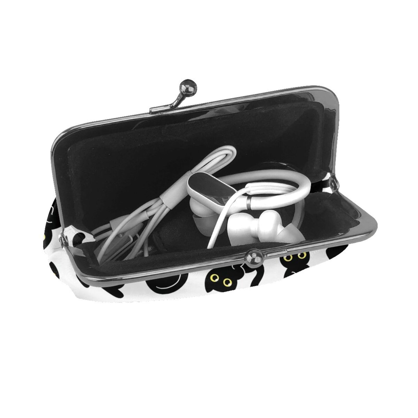 Amazon.co.jp: がま口財布 萌え 漫画 黒猫 猫柄 ネコ 小銭入れ 親子がま口財布 財布 ミニ財布 コインケース がまぐち がま口ポーチ  おしゃれ カード収納 化粧ポーチ 小物入れ お札入れ Puレザー 大容量 プレゼント : ファッション