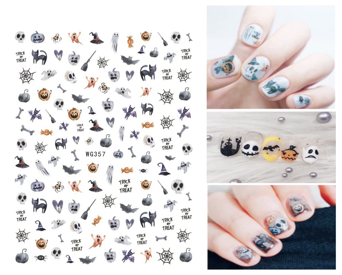 Halloween Nagelsticker – 5 Blätter, Selbstklebend, Mit Spinnen & Netzen