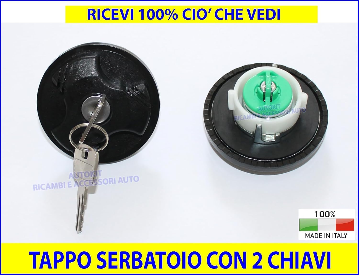 Tappo Benzina Specifico per Panda Prodotte dal 2003 al 2012 Serbatoio Carburante con 2 Chiavi antifurto - 065216