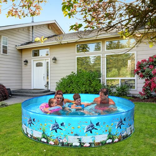 Planschbecken, Sommer-Kinder-Schwimmbad, kein Aufblasen, Kinder-Wasser-Pool-Spielzeug, Hundepool für den Außenbereich, Garten (nicht aufblasbar, 152 x 25 cm)