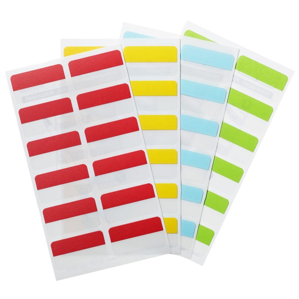 3L 10520 Index Tabs Repositionable Write-on Type-on 25mm Assorted Ref 10520 [Pack of 72]