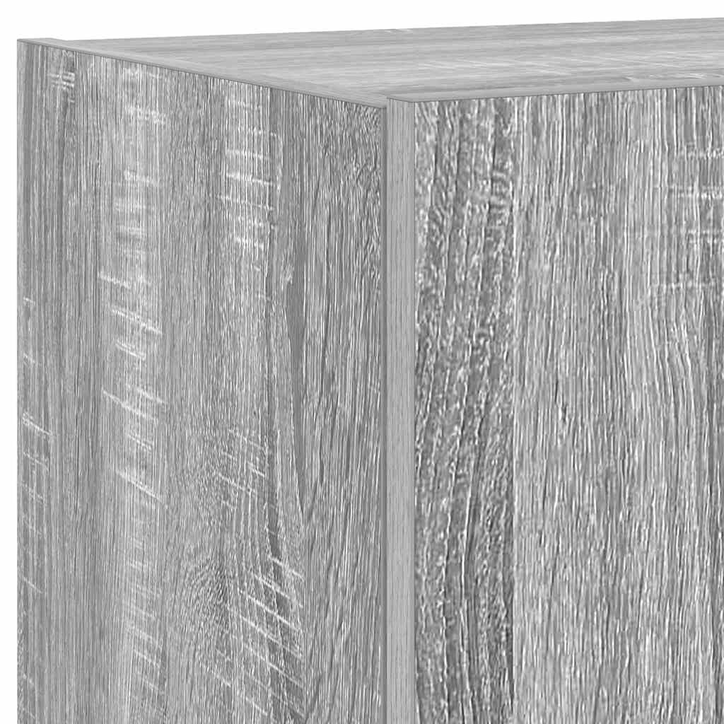 vidaXL Meuble TV Mural avec lumières LED Sonoma Gris 100x35x31 cm