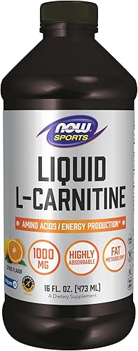 NOW Sports Nutrition - Líquido de L-carnitina de 1000 mg altamente absorbible cítricos 16 onzas