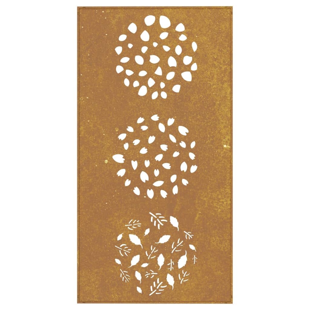 BaraSh Decorazione Muro da Giardino 105x55 cm Foglia Acciaio Corten,Mobili,Mobili da giardino-824494