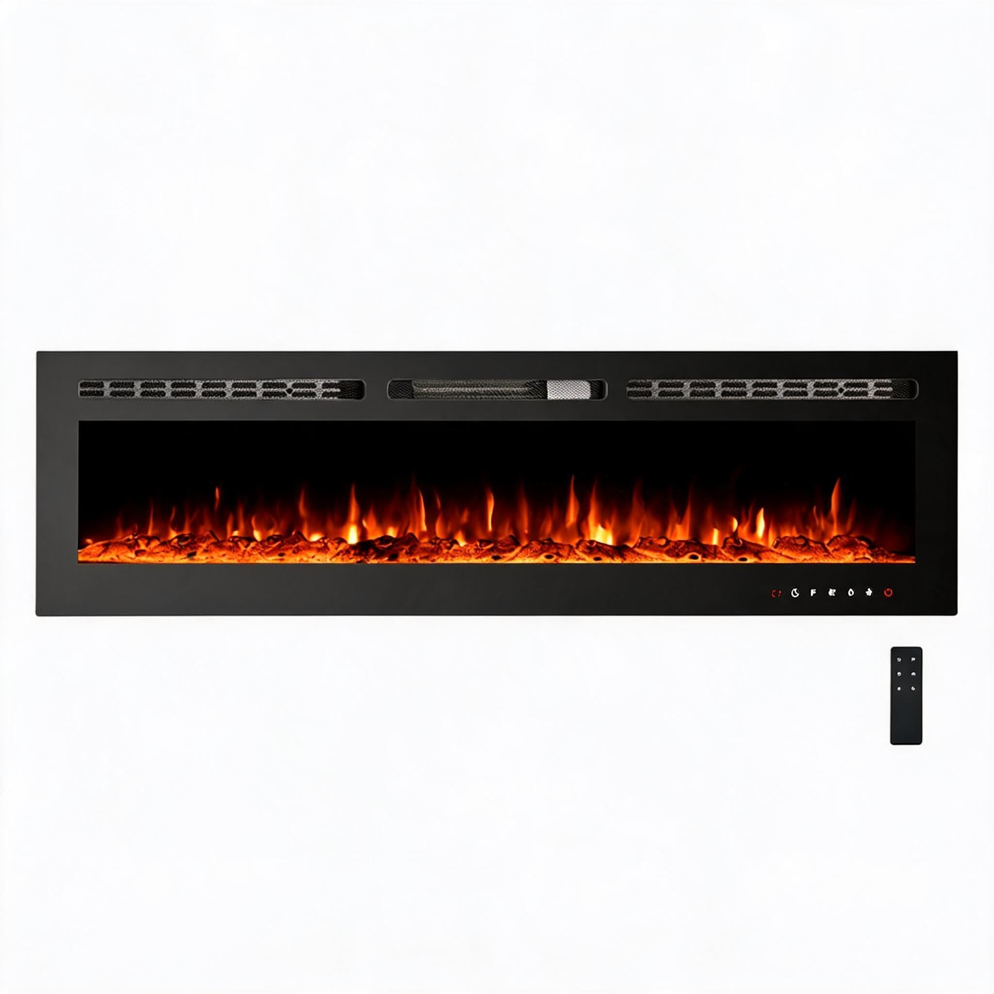3-in-1 Electric Fireplace Heater 72" Wall Mounted/Recessed/Freestanding