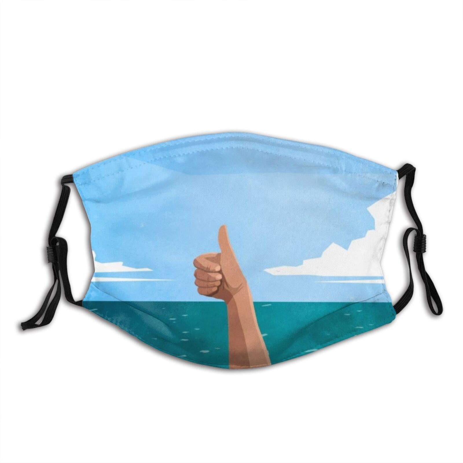 LUOWAN Adversity Arms Raised Aspirations Awe Challenge Space Determination Gesturing Hope Concept Ignorance Dust Washable Reusable Filter and Reusable Mouth Warm Windproof Cotton Face