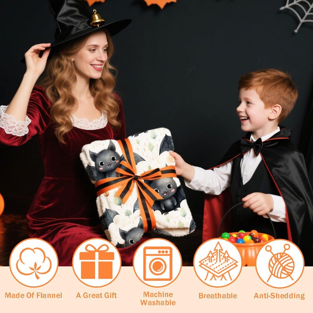 Halloween Bats Baby Blanket Gifts Super Soft Swaddle Newborn Cozy Baby Receiving Blanket Stroller Throw Blanket for Crib 40x30 in for Puppy - Image 6
