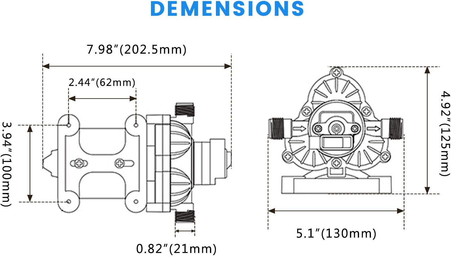 Buу 1 gеt 1 🔥 DC HOUSE RV Water Pump 3.0 Gallons/min (11.6 Lpm) | 12 Volt DC | Self Priming Transfer Pump for RV/Marine Camper Sprayer