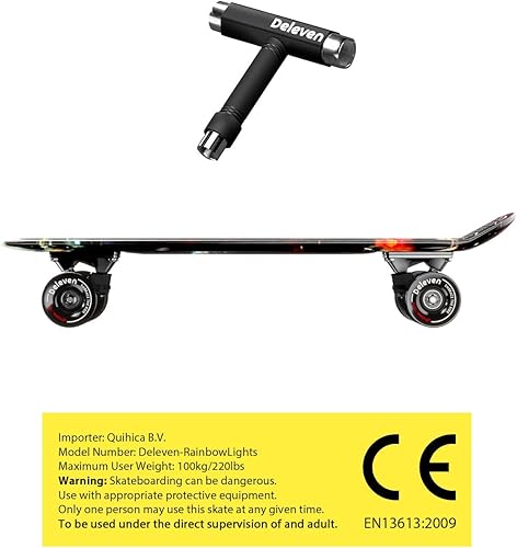 Miniatura 13 de Deleven 22" Skateboard with Skate Tool - The Universe Collection with ABEC 9 Bearings and 78PU Wheels - for Kids Beginners Adults