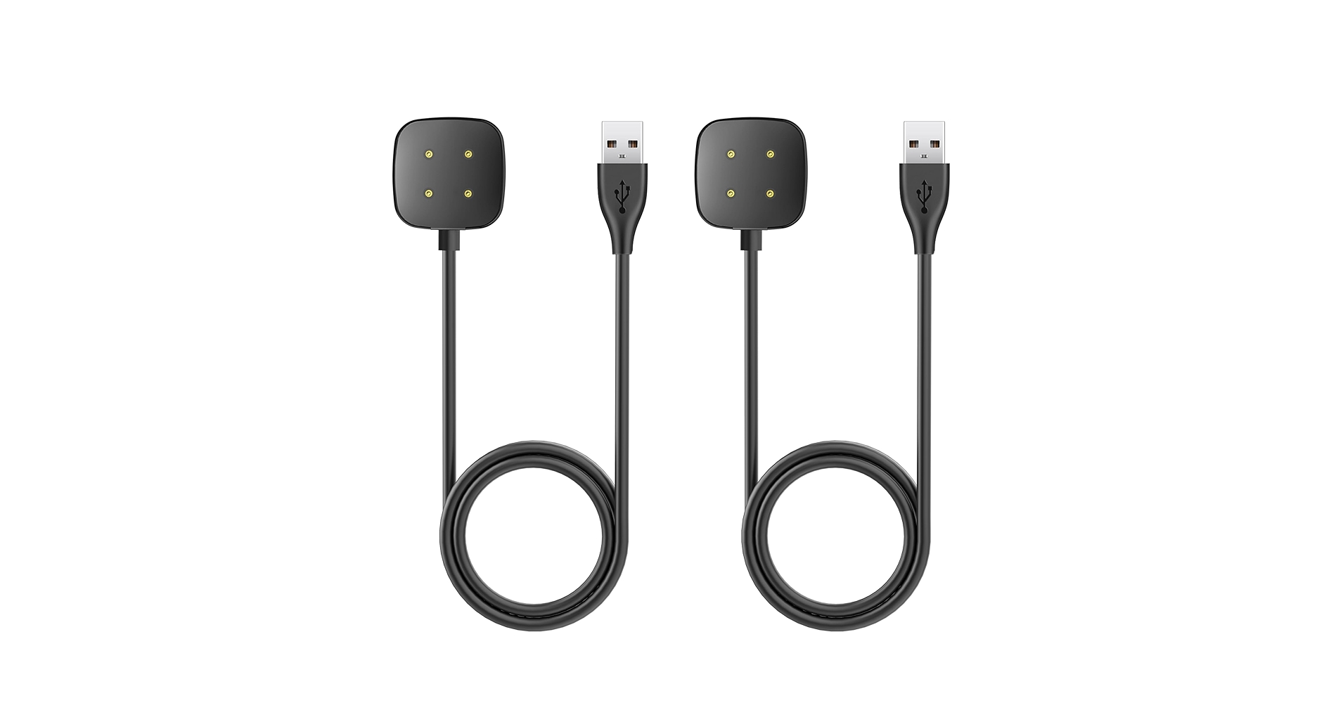 Sowuouxy Compatible with Fitbit Sense/Versa 3 2 Pack Replacement USB Charging Cable Dock Stand for Sense/Versa 3 Accessories