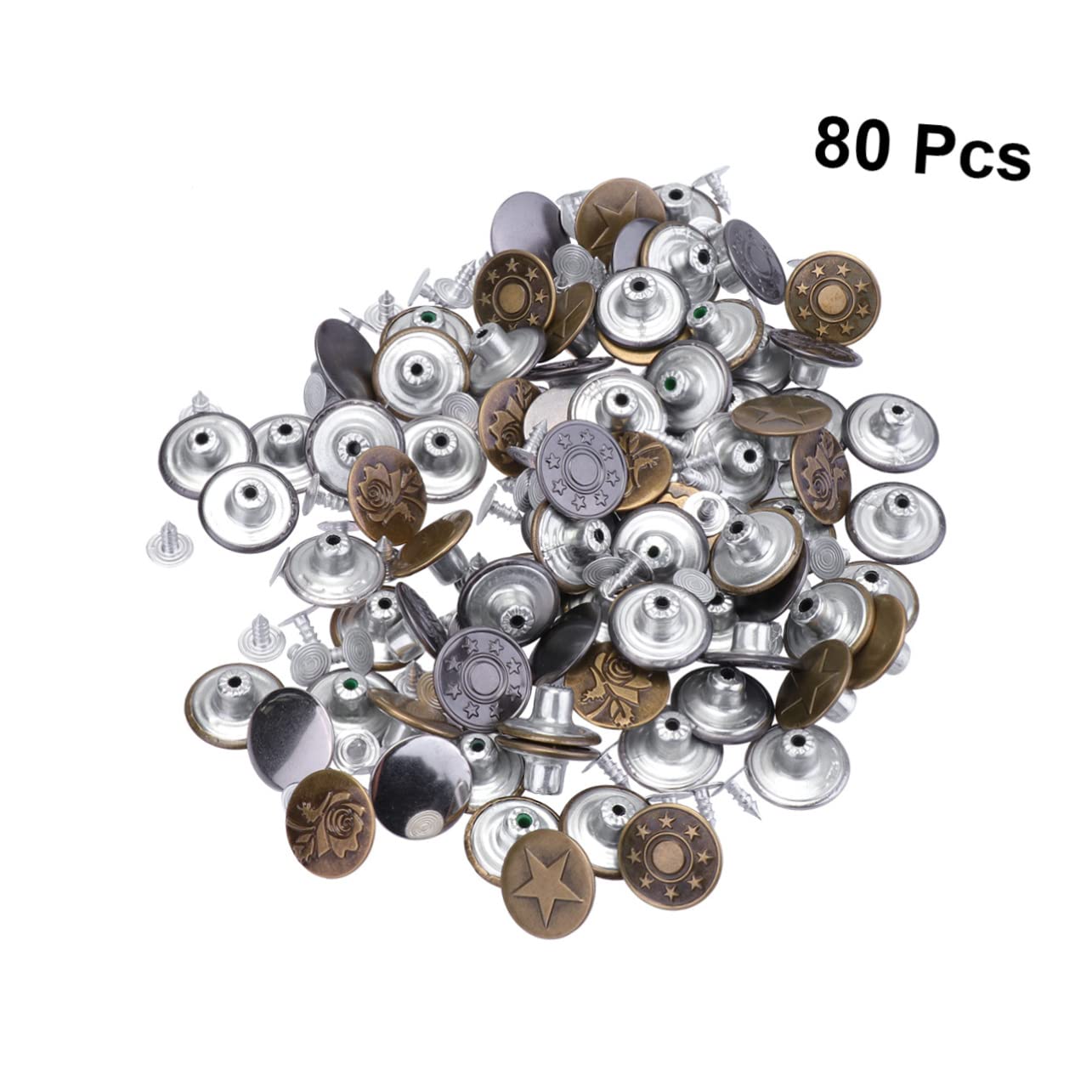 TEHAUX 240 Set Di Bottoni in Metallo Per Jeans Da 17 Mm Con Rivetti Rinforzati Facili Da Trovare E Senza Bisogno Di Cucire