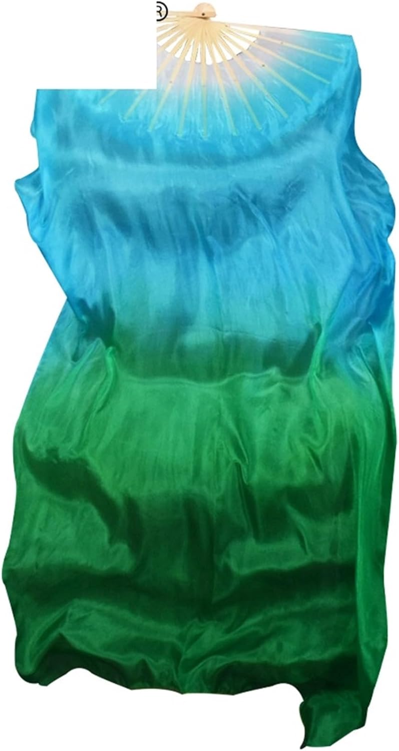 Praise Dance Flags 1 Pair Real Silk Belly Dance Veil Fans Classic Size Ribs Performance Props Customized