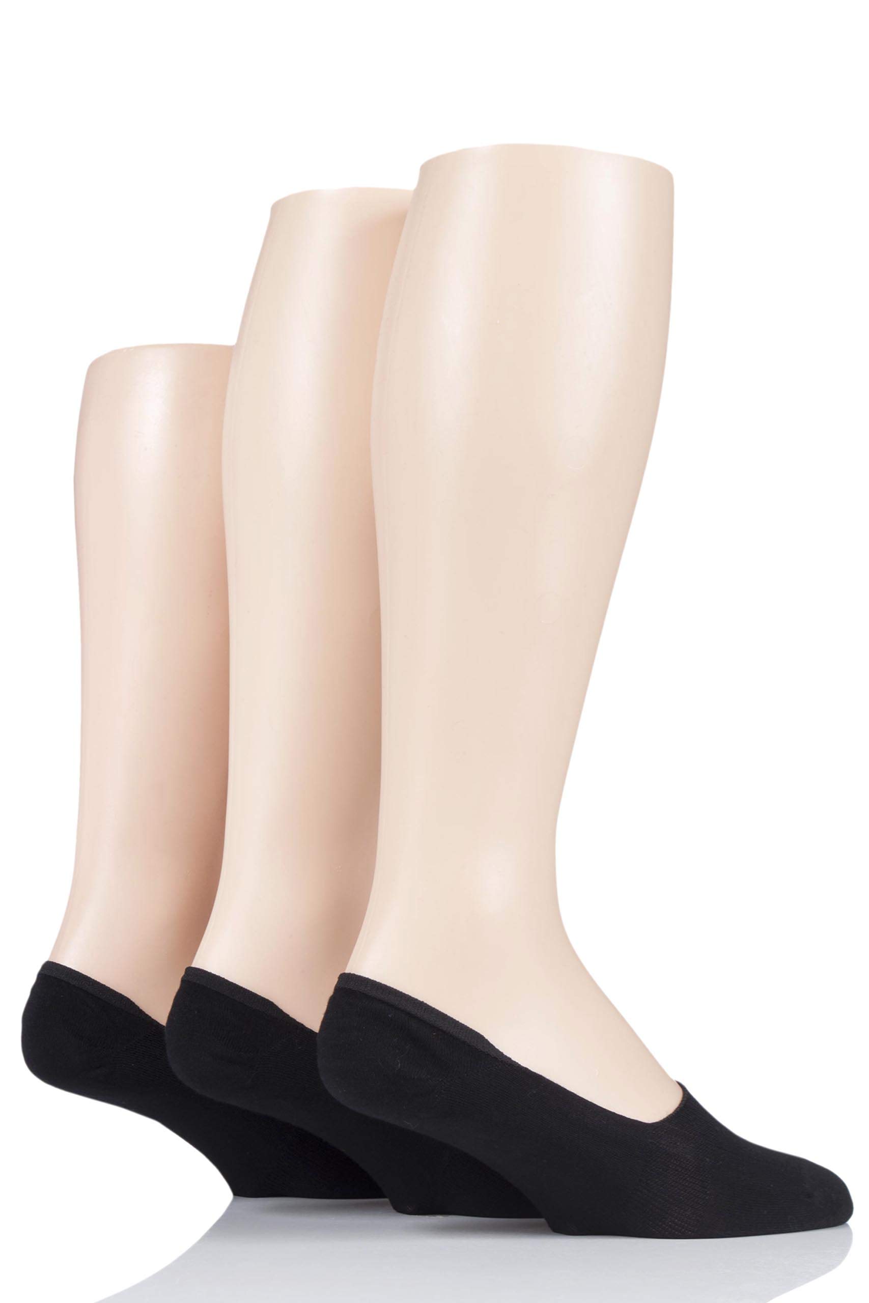SockShop Mens Fine Bamboo Liners Pack of 3 Black 7-11