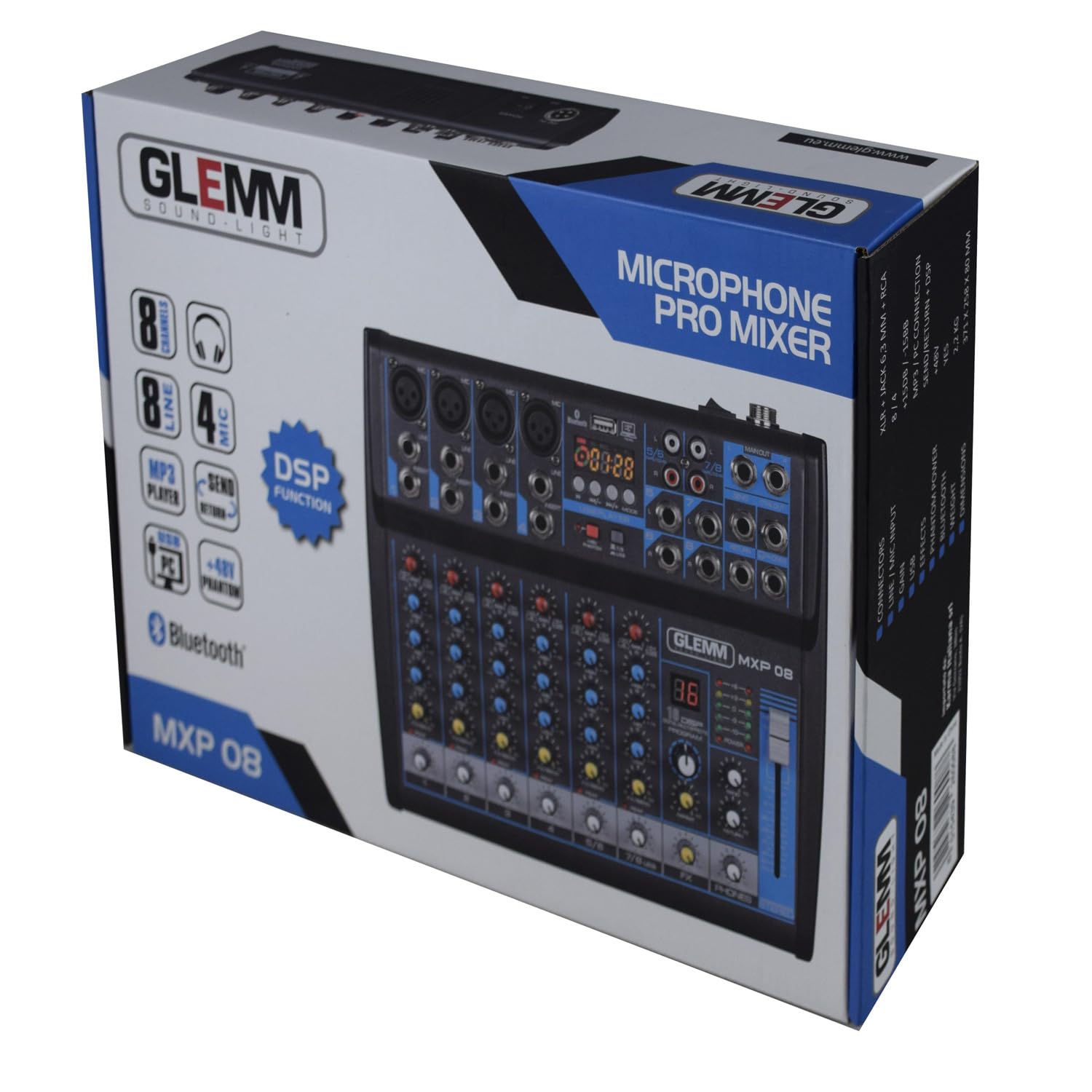 Karma MXP 08 Mixer Microfonico 8 Canali, Grigio Scuro