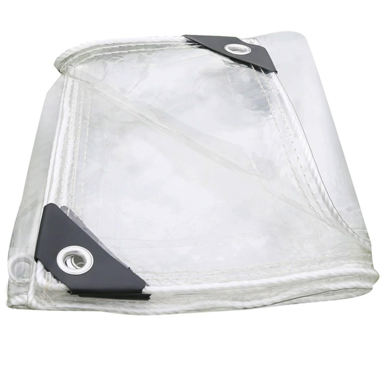 Transparent Tarp with Grommets, Clear Tarps Heavy Duty Waterproof Transparent PVC Vinyl Tarpaulin, for Garden Patio Chicken Coop Plant Protection Camping (1x1m)