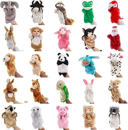 Miniatura 2 de Marionetas de mano de animales panda, conejo, gato, juguetes de peluche para juegos de rol, contar historias, enseñanza preescolar, gran regalo para