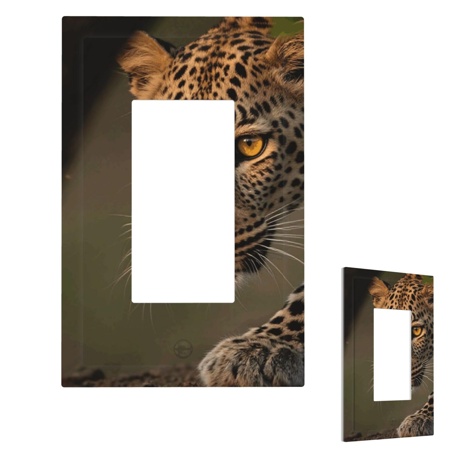 Cheetah Wall Plate Cover Modern Decorative 1 Gang Light Switch Cover Unbreakable Receptacle Outlet Covers For Living Room Bedroom Home Decor 1 Gang