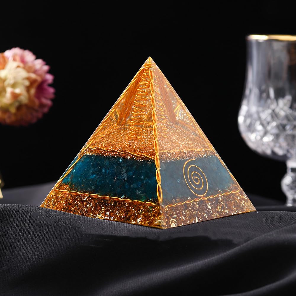 Pirámide de energía LVTFCO con punto mágico de cristal natural para canalizar chakras