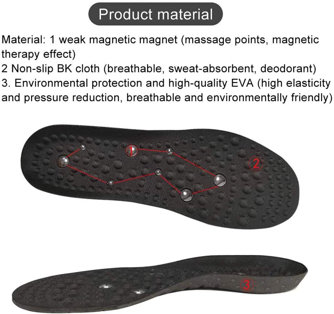 EEUK Acupressuur Magnetische Inlegzolen met Boog Ondersteuning Massage Voettherapie Reflexologie Orthotische Inlegzolen voor platte voeten, Plantaire Fasciitis, Voetpijn, Bevorderen Bloedcirculatie - Vermoeidheid