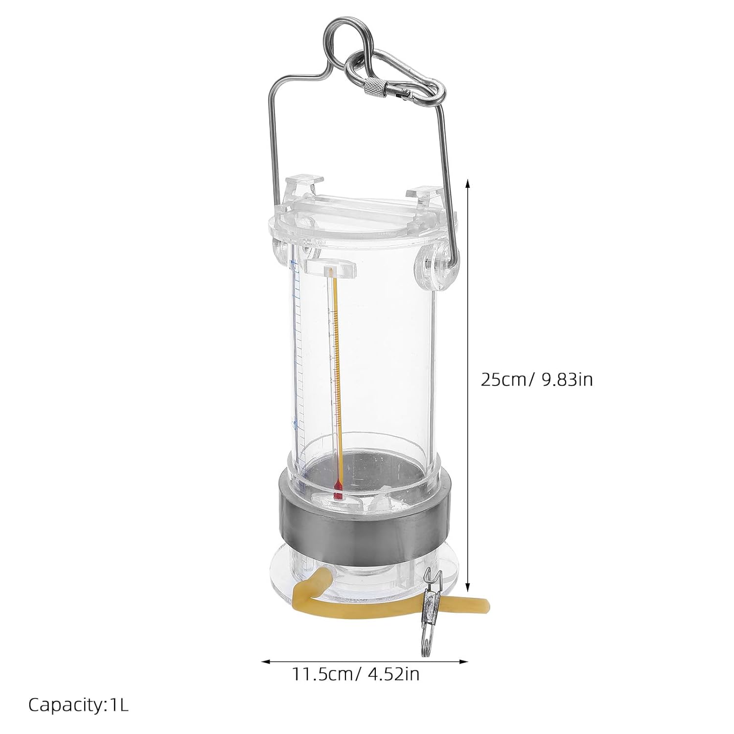 Generic Marine Water Sampler Kit: 1L Portable Vertical Water Sampling Cylinder for Testing - Scientific Equipment for River, Lake, and Pond Research