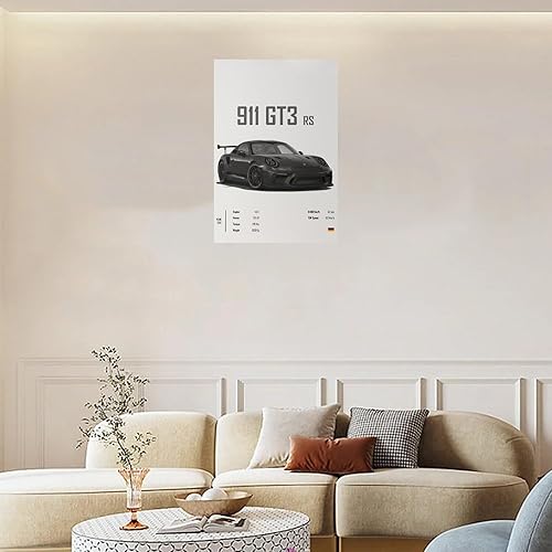 Miniatura 3 de Póster de coche 911 GT3RS - Póster de pared de coche de carreras, pósteres vintage para hombres, impresiones artísticas de automóvil 911, lienzo