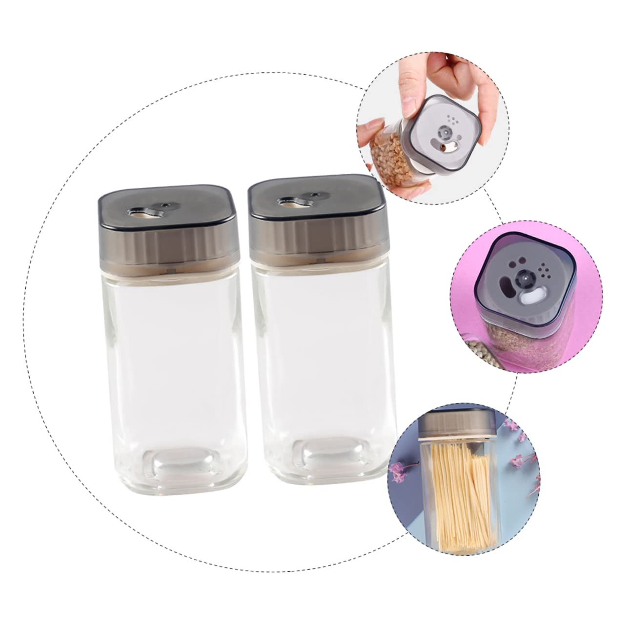 GRIRIW Seasoning Bottles 2 Pack Spice Jars Labels Canning Jar Spice Containers for Kitchen