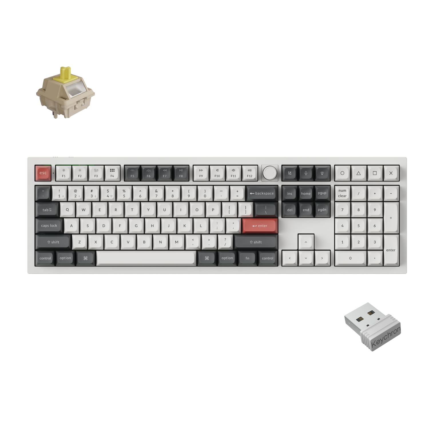 「国内正規品」Keychron Q6 Ultra 8K メカニカルキーボード 2.4GHz/Bluetooth/有線 US配列 バナナ軸 ホワイト