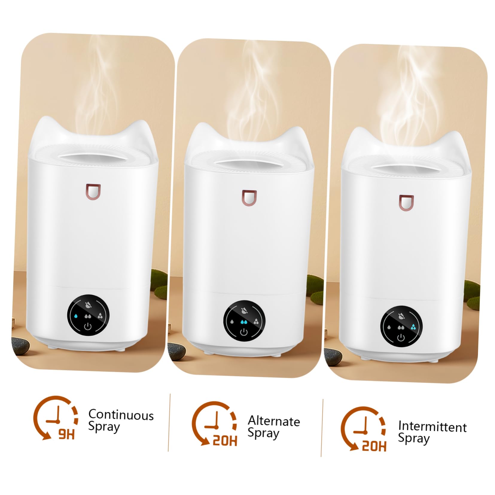 MAGICLULU Umidificatore da Tavolo Basso Rumore con Serbatoio Funzione di Spegnimento Automatico Design Compatto e Facile da Pulire per Ufficio e Camera da Letto