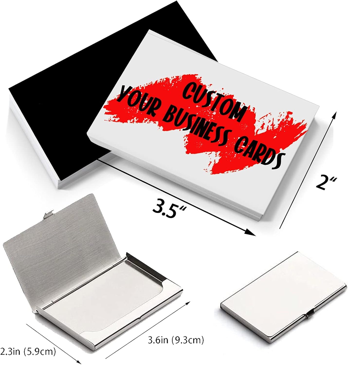 Custom Business Cards with Logo - Personalized Double Sided Printing Business Card, 300GSM Coated Paper Text & Photo Card for Professional Networking 100pcs - Image 4