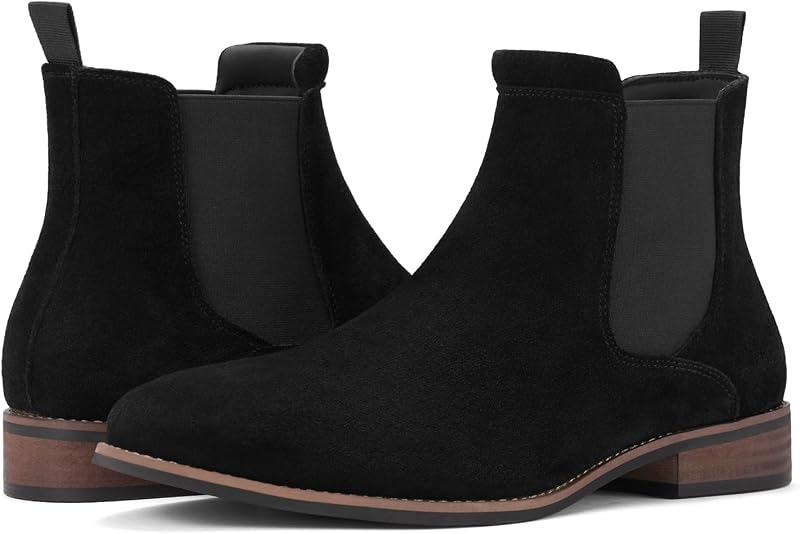 Botas Chelsea para hombre, botines casuales de ante, botas de vestir, botas elásticas sin cordones para hombres