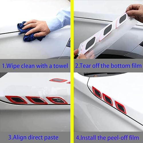 Miniatura 7 de 6 calcomanías 3D de rayas reflectantes fuertes, calcomanías reflectantes para parachoques de guardabarros de automóvil, calcomanía reflectante de