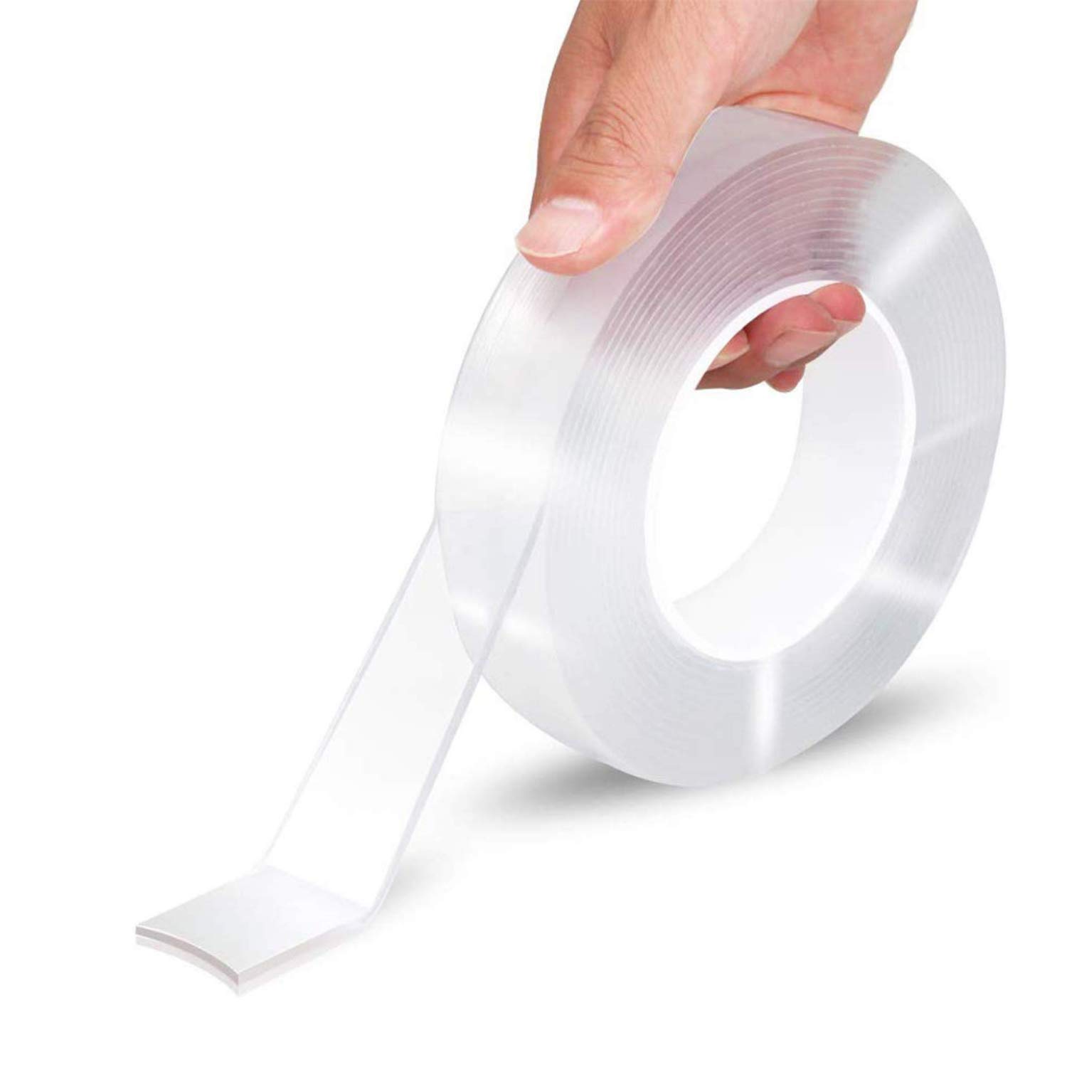 Grip mg-3m/9.8 ft Secure Anything, Double Sided Reusable Adhesive Silicone Anti-Slip Strong Adhesive Traceless Multi-Functional Sticky Strips Tape, Transparent