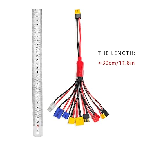 Miniatura 4 de MEIVIFPV Adaptador de cargador de batería Lipo RC 10 en 1, cable multidivisor XT60H, cable de conversión de plomo para TRX, T-Plug, Tamiya, Futaba,