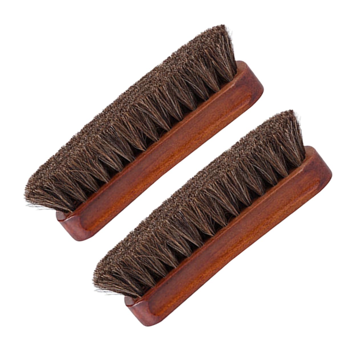 GALPADA 4 Set Spazzola in Crine Di Cavallo Per Scarpe Lucido Da Scarpe Marrone Pulitore Per Spray Deodorante Per Polacco Kit Spazzola Da Sneaker Di Legno 2 Pezzi*4