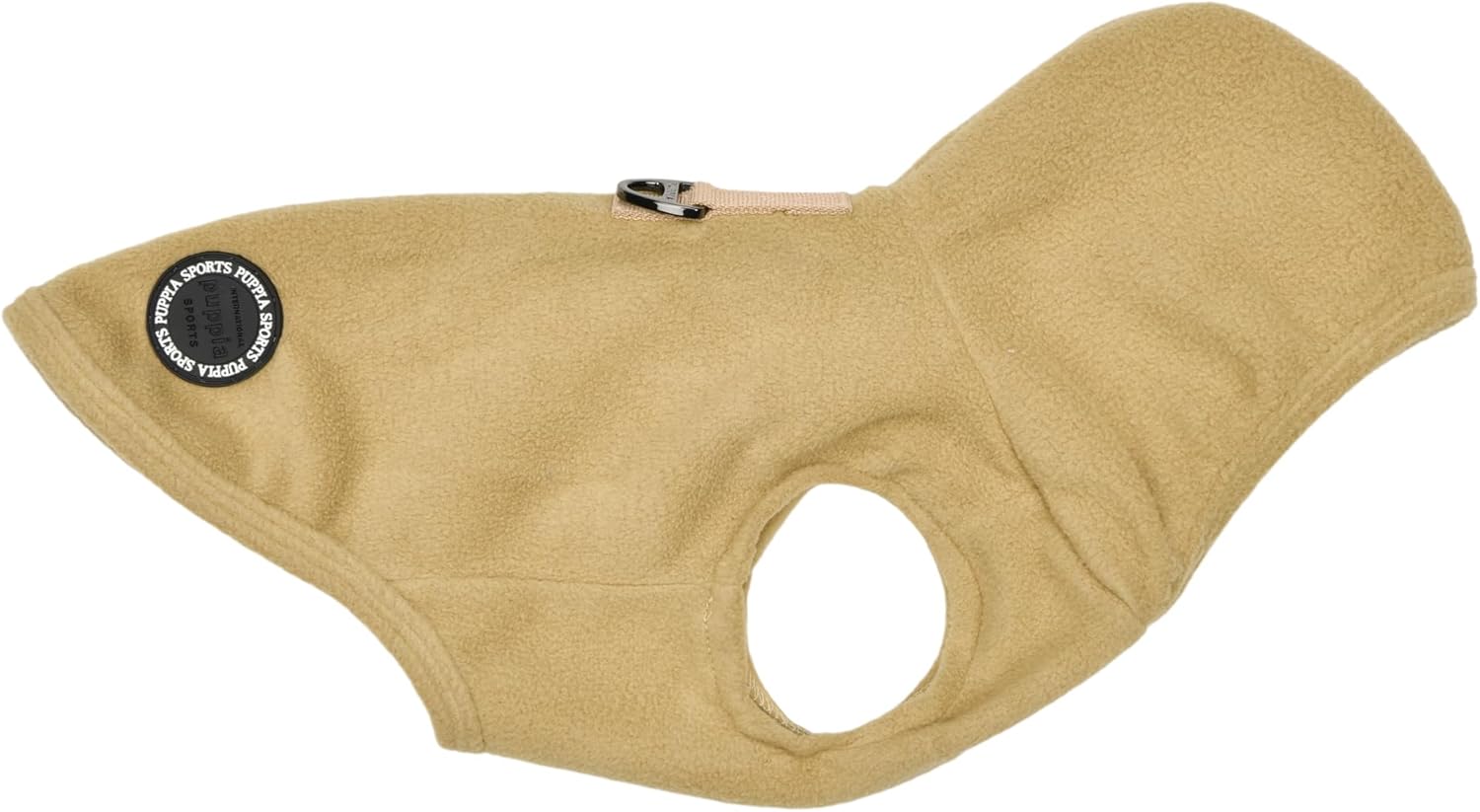 Puppia Zuko Warm Winter Hooded Polar Fleece Shirts with Integrated Harness for Small and Medium Dogs, Beige, Large