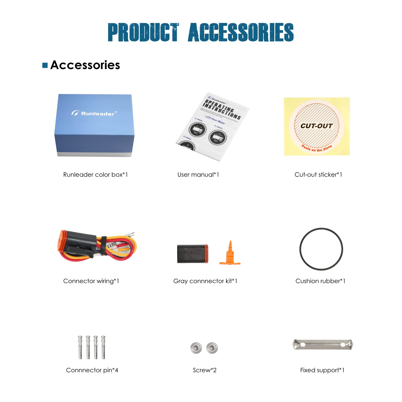 Runleader Contaore digitale, AC6 V a 85V e DC da 6V a 60V, TOT ore accumulate per trattorino da giardino ZTR Golf Cart Line Trimmer Auto elettrica Jetski Dirt Bike Spazzaneve(L: (AC6-85V/DC6-60V))