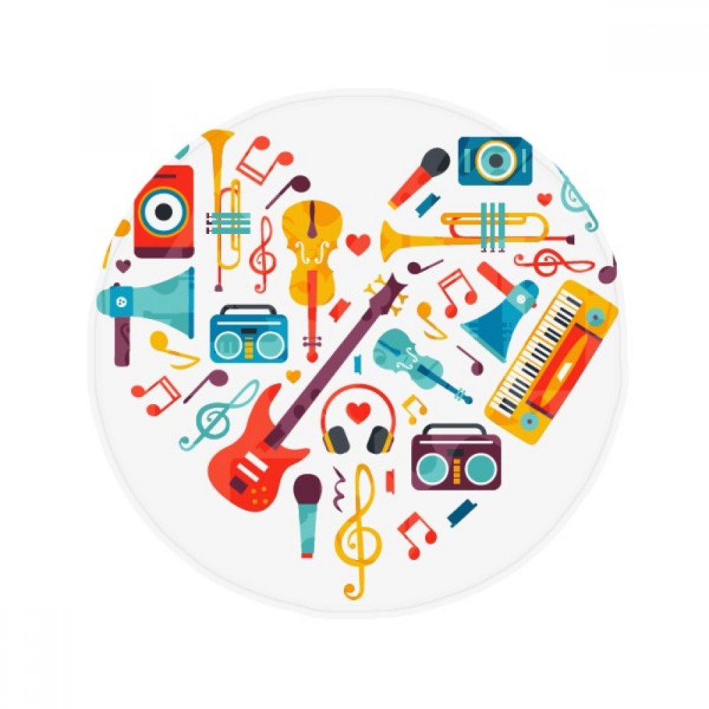 Tapis de sol guitare rond multicolore 80cm antidérapant pour animaux et entrée