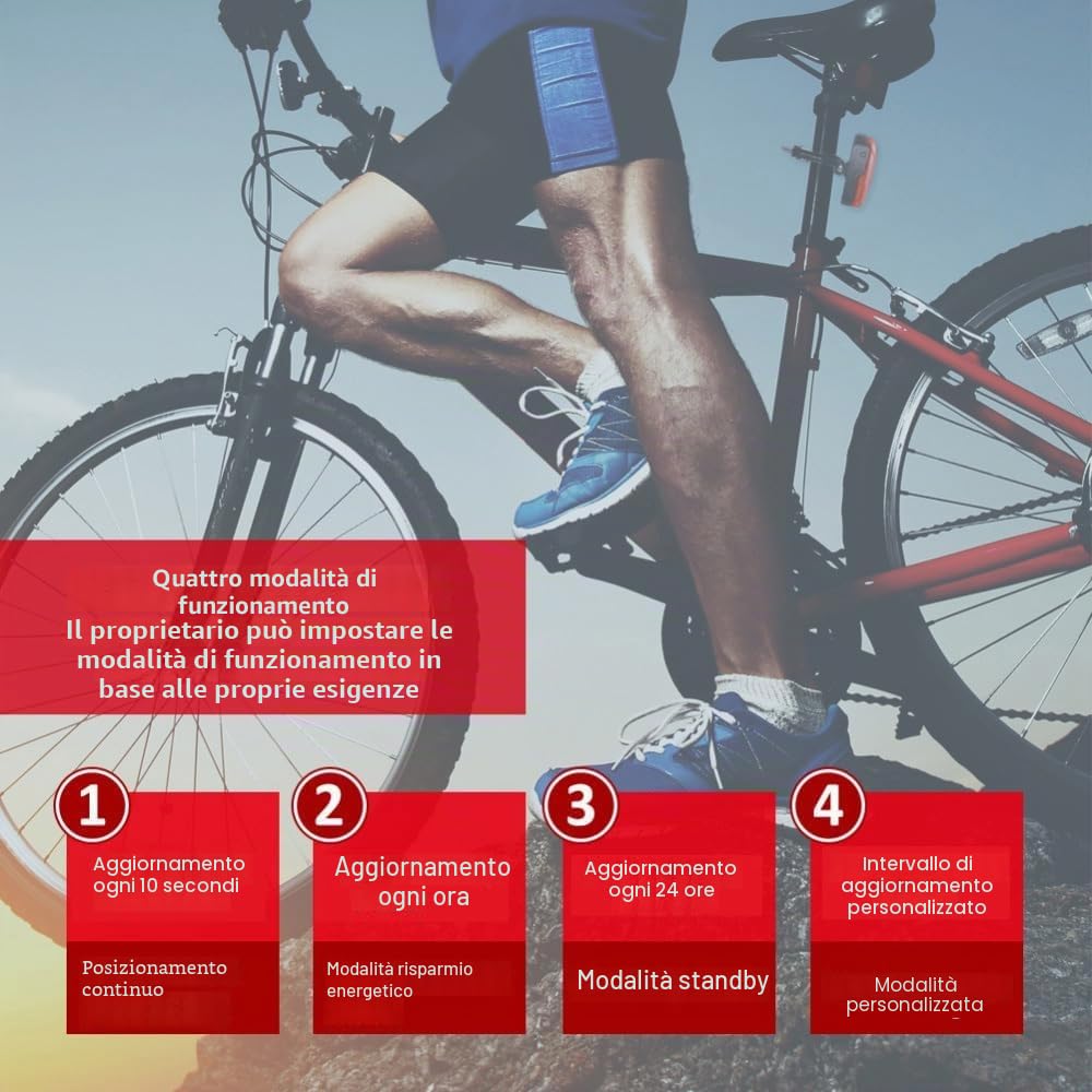 Winnes GPS Tracker, 4G Localizzatore GPS Impermeabile Nascosto per Bicicletta, Ebike,Bici Pieghevoli con Geo-Fence Supporto IOS Android SMS/APP/Web Storico Percorsi,4G TK906